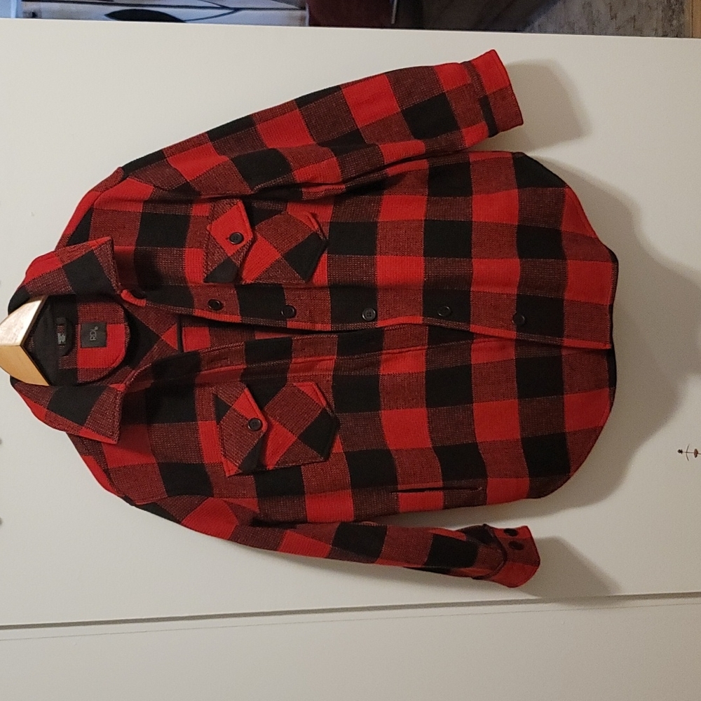 Plaid Wool Blend Shirt Jacket, NWOT, size Large